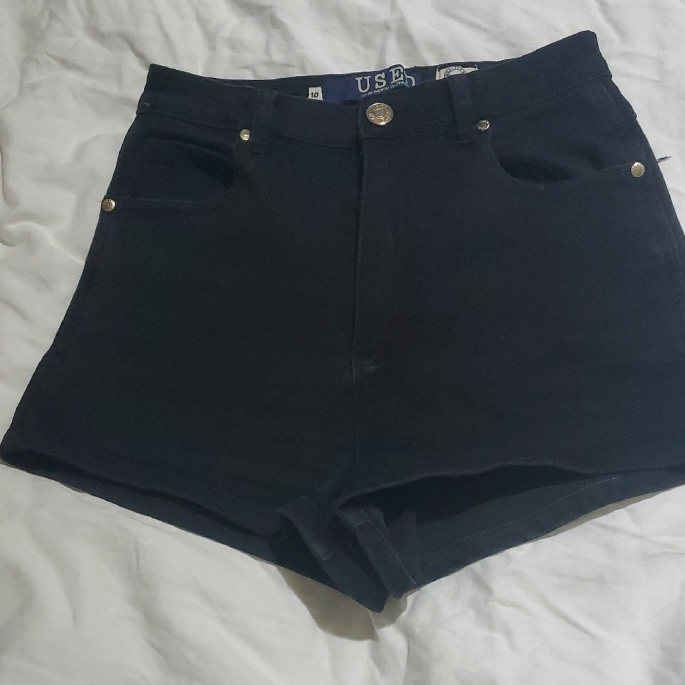 Black Denim Women Shorts
